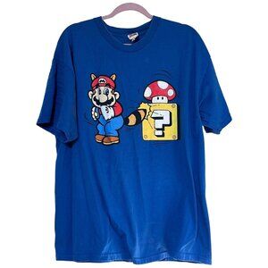 Vtg 2002 Nintendo Tanooki Raccoon Mario T-Shirt Mens XL Blue Alstyle Graphic Tee